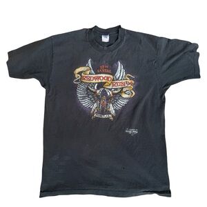 Vintage 1994 Biker T-Shirt Single Stitch 17th Annual Redwood Run California